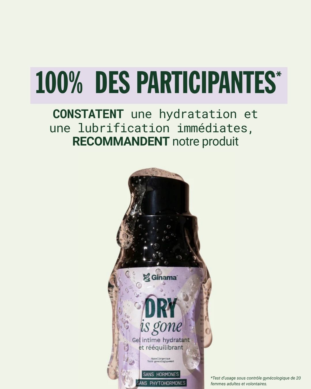 Dry is Gone Ginama, gel intime bio fabriqué en France