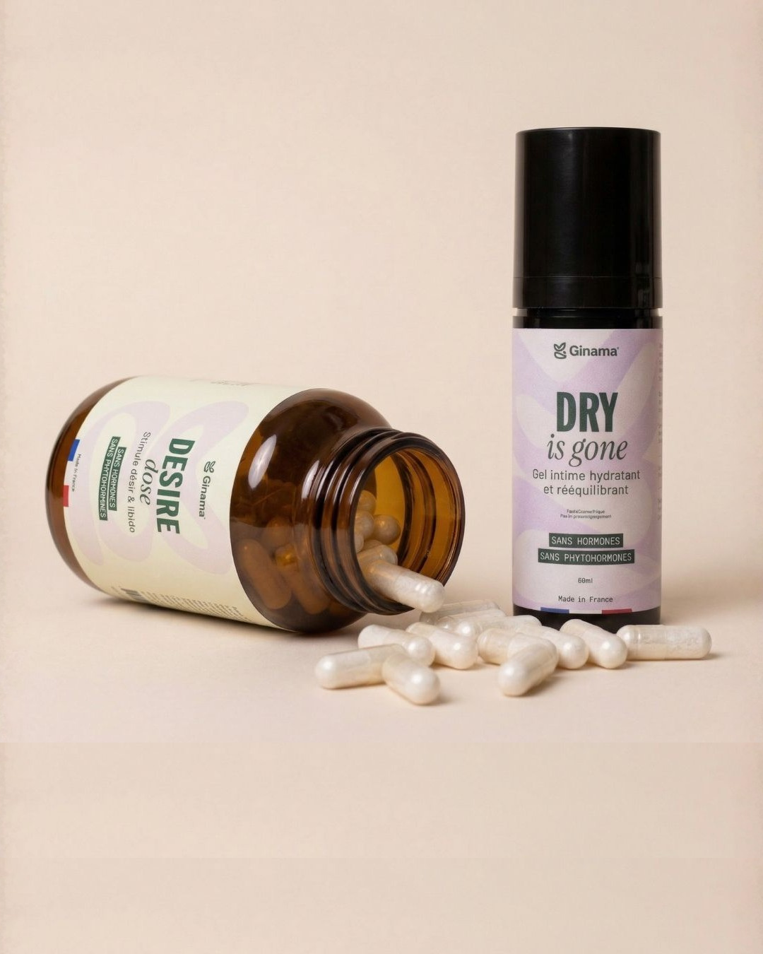 Pack Hot & Wet Ginama, complément et gel intime pour la périménopause